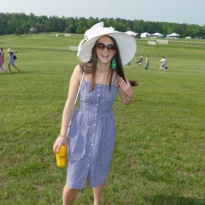 Gingham Button Dress - Red Fleece Brooks Brothers